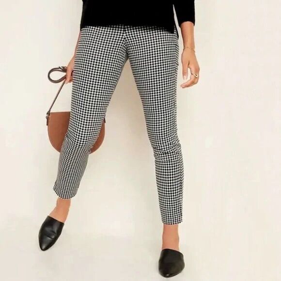 Old Navy Houndstooth Ankle Pants Size 10 Career Stretch - Picture 1 of 15
